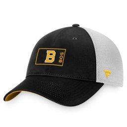 Casquette de camionneur authentique Pro Bruins de Boston de marque Fanatics pour homme, noir/blanc