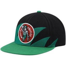 Casquette Snapback à dents de requin Mitchell & Ness pour homme, noir/vert Kelly Boston Celtics Hardwood Classics