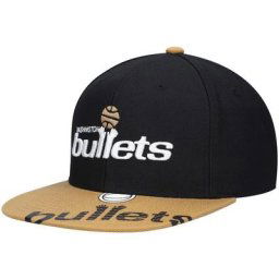 Mitchell & Ness x Lids pour homme Noir/Tan Washington Bullets Hardwood Classics Reload 3.0 Casquette Snapback