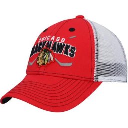 Casquette rouge/blanc Chicago Blackhawks Core Lockup Trucker Snapback pour jeune