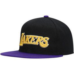 Casquette Snapback Core Los Angeles Lakers Hardwood Classics Core noir/violet Mitchell & Ness pour homme