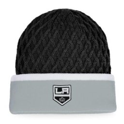 Bonnet en tricot rayé à revers Iconic Los Angeles Kings pour homme Fanatics Branded argent/noir