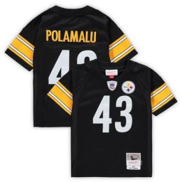 Maillot Mitchell & Ness Troy Polamalu pour tout-petits noir Pittsburgh Steelers 2005 Retired Legacy Jersey