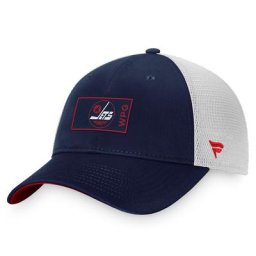 Casquette Snapback Authentic Pro Trucker Snapback des Jets de Winnipeg bleu marine/blanc de marque Fanatics pour homme
