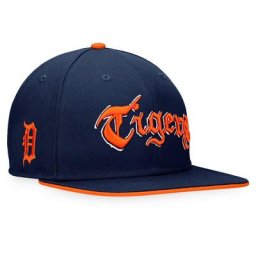 Casquette Snapback Iconic Old English des Detroit Tigers bleu marine de marque Fanatics pour homme