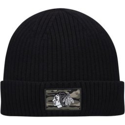 Bonnet en tricot adidas Blackhawks de Chicago pour hommes Military Appreciation Cuffed Knit