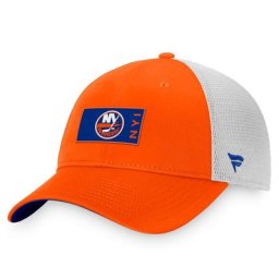 Casquette Snapback authentique Pro Rink Trucker New York Islanders de marque Fanatics orange/gris pour homme