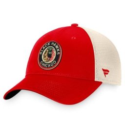 Casquette Chicago Blackhawks Original Six Mesh Snapback Fanatics Branded rouge/havane pour homme