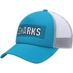 Casquette Snapback Team Plate des Sharks de San Jose adidas bleu sarcelle/blanche pour homme