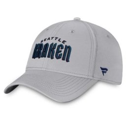 Casquette Flex Seattle Kraken Wordmark grise de marque Fanatics pour hommes