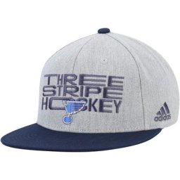 Casquette ajustable de hockey à trois bandes adidas St. Louis Blues gris/bleu marine pour homme