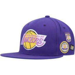 Casquette Snapback pour homme Mitchell & Ness pourpre Los Angeles Lakers Hardwood Classics Under Finals