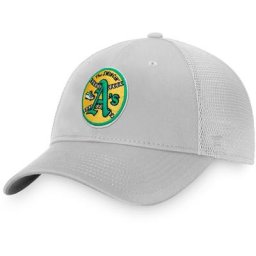 Casquette snapback grise Oakland Athletics Cooperstown Collection Core Trucker Snapback de marque Fanatics pour homme