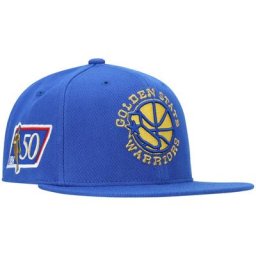 Casquette Snapback 50e anniversaire des Golden State Warriors Royal Mitchell & Ness pour homme