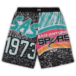 Mitchell & Ness Short San Antonio Spurs Big & Tall Hardwood Classics Jumbotron pour homme Noir