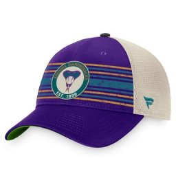 Casquette de camionneur à rayures rétro True Classic Arizona Diamondbacks pour homme de marque Fanatics violet/naturel
