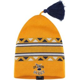 Bonnet en tricot rétro adidas St. Louis Blues Reverse pour homme avec pompon doré