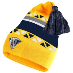 Bonnet adidas Nashville Predators Reverse Retro 2.0 à pompons jaune pour homme