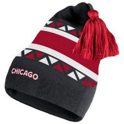 Bonnet en tricot à revers rétro 2.0 à pompons adidas Chicago Blackhawks pour homme, noir