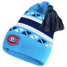 Bonnet en tricot à revers rétro 2.0 avec pompons des Canadiens de Montréal adidas bleu clair pour homme