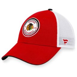 Casquette Snapback Chicago Blackhawks Iconic Gradient Trucker rouge/blanc de marque Fanatics pour homme