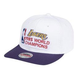 Los Angeles Lakers Mitchell & Ness Hardwood Classics Casquette Snapback Stretch Champions du Monde