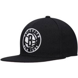 Mitchell & Ness pour homme noir/rose Brooklyn Nets Santa Ana Under Prime Snapback Hat