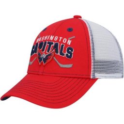 Casquette rouge/blanche Washington Capitals Core Lockup Trucker Snapback pour jeune
