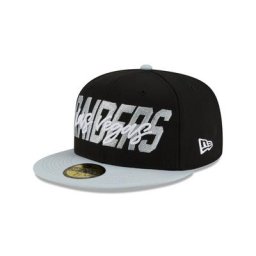 Las Vegas Raiders New Era - Casquette ajustée 59FIFTY officielle sur scène du draft 59FIFTY