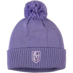 Bonnet en tricot à revers contre le cancer adidas Vegas Golden Knights 2022 Hockey Fights Cancer pour homme avec pompon