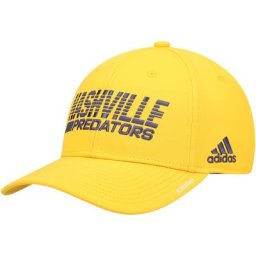 Casquette adidas Gold Nashville Predators 2021 Locker Room AEROREADY Flex pour homme