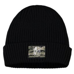 Bonnet en tricot à revers militaire Vegas Golden Knights adidas noir pour hommes