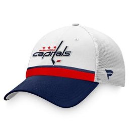 Casquette de camionneur Snapback authentique Pro On Stage pour hommes de marque Fanatics, blanc/marine, Washington Capitals 2021 NHL Draft
