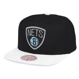 Casquette ajustable Brooklyn Nets pour hommes Mitchell & Ness noir/blanc