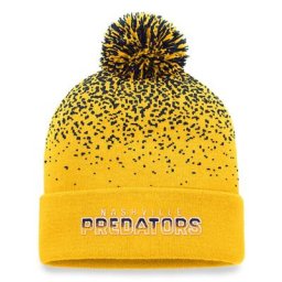 Bonnet en tricot dégradé emblématique à revers avec pompon pour hommes Fanatics Branded Gold Nashville Predators