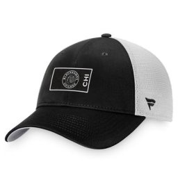 Casquette Snapback Authentic Pro Trucker Chicago Blackhawks de marque Fanatics pour homme, noir/blanc