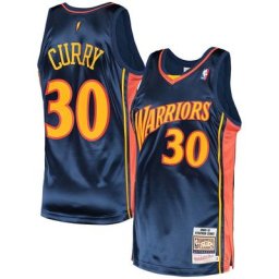 Maillot Homme Mitchell & Ness Stephen Curry Marine Golden State Warriors 2009 Hardwood Classics Authentique