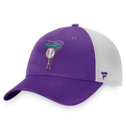 Casquette Snapback Core Trucker Core de la collection Cooperstown des Diamondbacks de l'Arizona de marque Fanatics violet/blanc pour homme
