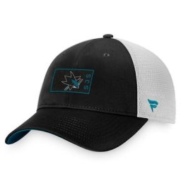 Casquette Snapback authentique Pro Trucker Snapback San Jose Sharks de marque Fanatics noir/blanc pour homme