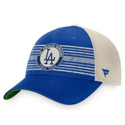 Casquette de camionneur à rayures rétro True Classic Los Angeles Dodgers de marque Fanatics Royal/Naturel pour homme