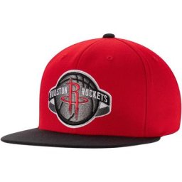 Casquette à revers en laine bicolore Houston Rockets Mitchell & Ness pour homme, rouge/noir