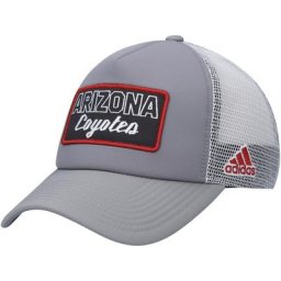 Casquette de camionneur en mousse adidas Coyotes Locker Room pour homme, grise/blanche