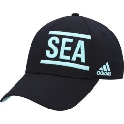 Casquette adidas Seattle Kraken Team Code Flex noire pour homme
