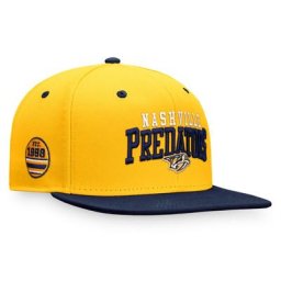 Casquette Snapback iconique bicolore or/bleu marine Nashville Predators Fanatics Branded pour homme