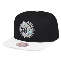 Casquette ajustable Mitchell & Ness pour hommes Philadelphia 76ers Snapback noir/blanc