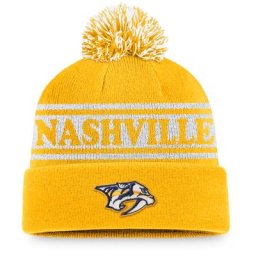 Chapeau en tricot à revers Nashville Predators Vintage Sport Resort jaune de marque fanatiques pour hommes avec pompon