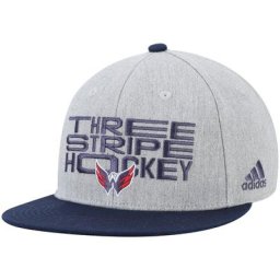 Casquette ajustable de hockey à trois bandes adidas Washington Capitals pour homme, gris/bleu marine