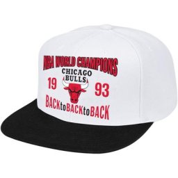 Chicago Bulls NBA Back To 93 Hardwood Classics Snapback par Mitchell & Ness - Blanc/Noir - Unisexe