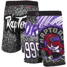 Mitchell & Ness pour homme Noir Toronto Raptors Hardwood Classics Jumbotron Sublimated Short