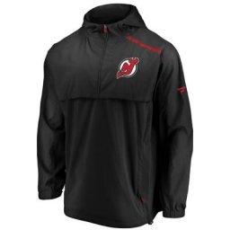 Veste Authentic Pro Rinkside Anorak 1/4-Zip des Devils du New Jersey de marque Fanatics pour homme, noir
